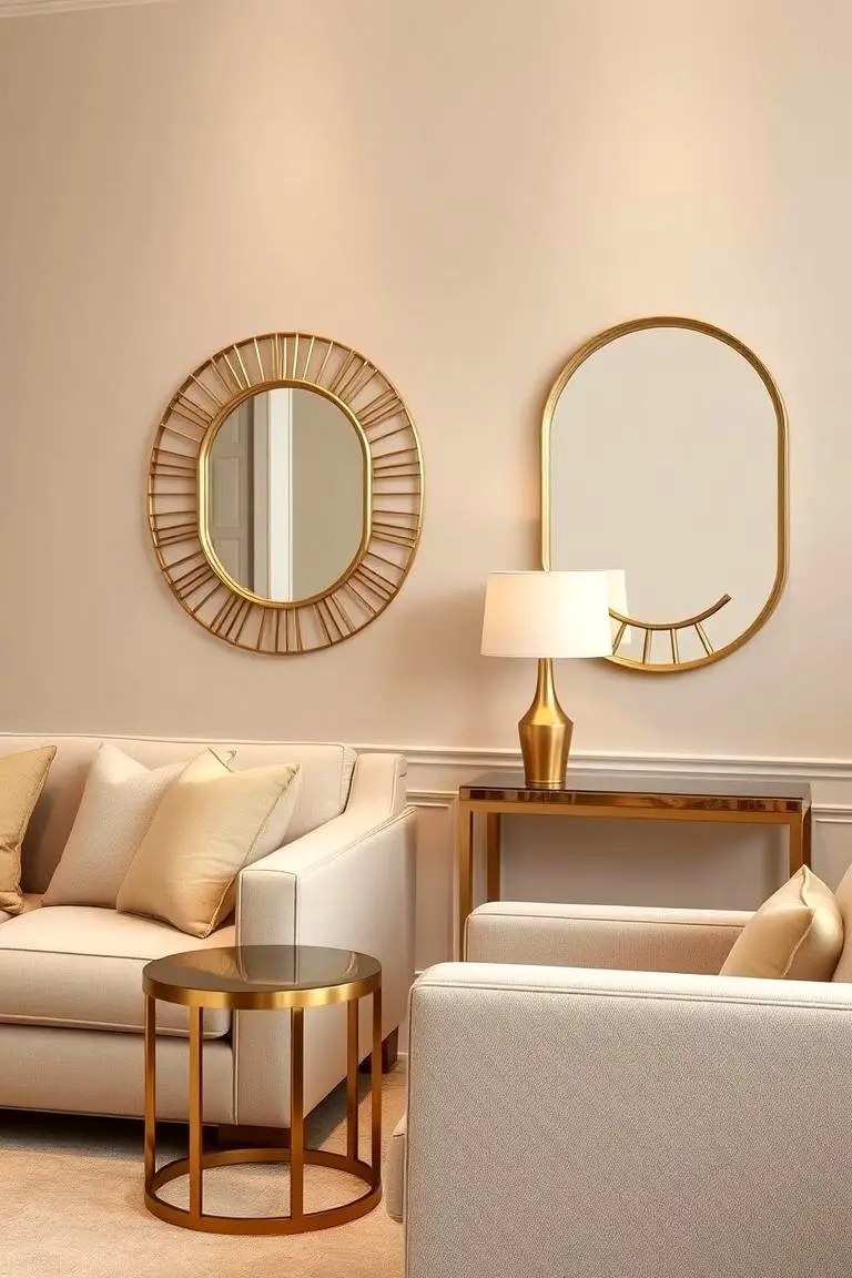 Chic Beige Metallic Accents