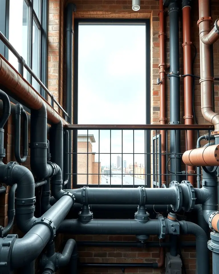 Industrial Pipe Juliet Balcony