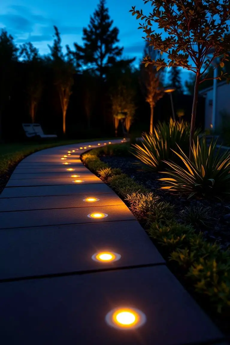 Solar-Powered Lighted Path