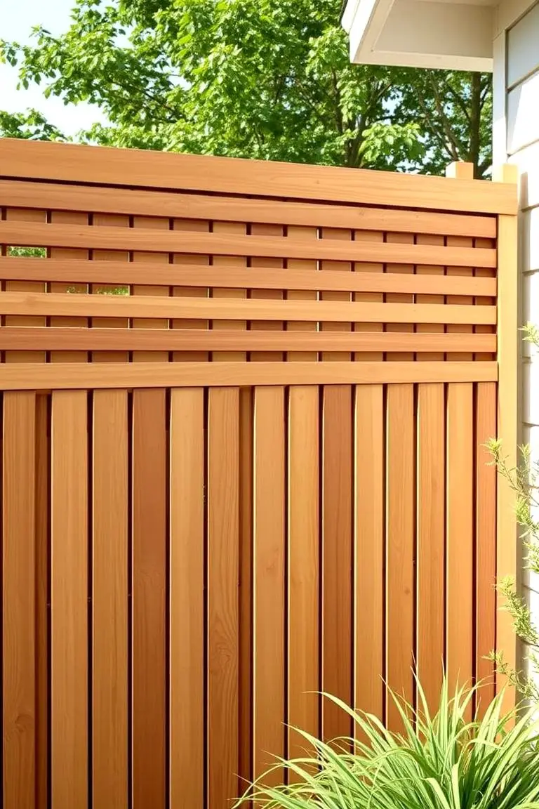 Cedar Fence with Horizontal Slats