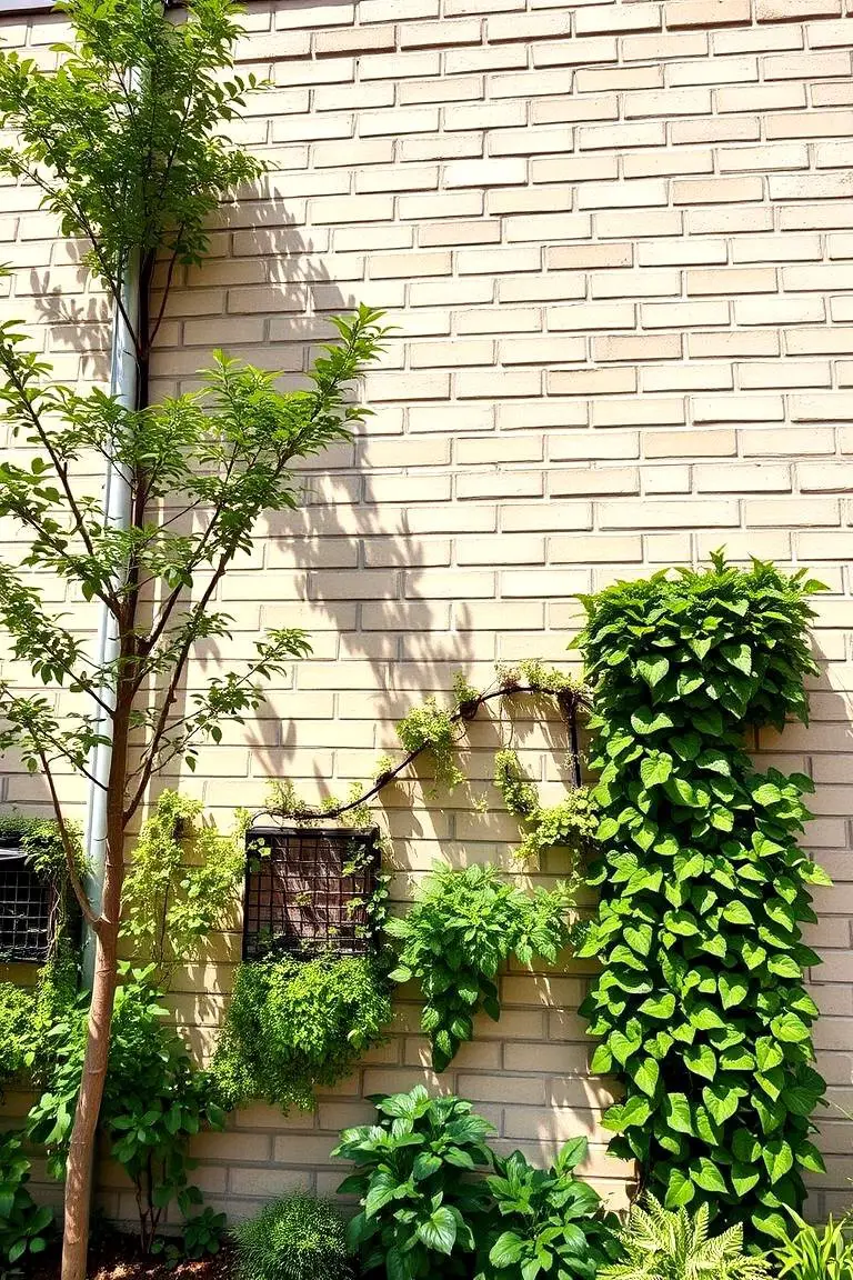 Beige Brick and Greenery Integration