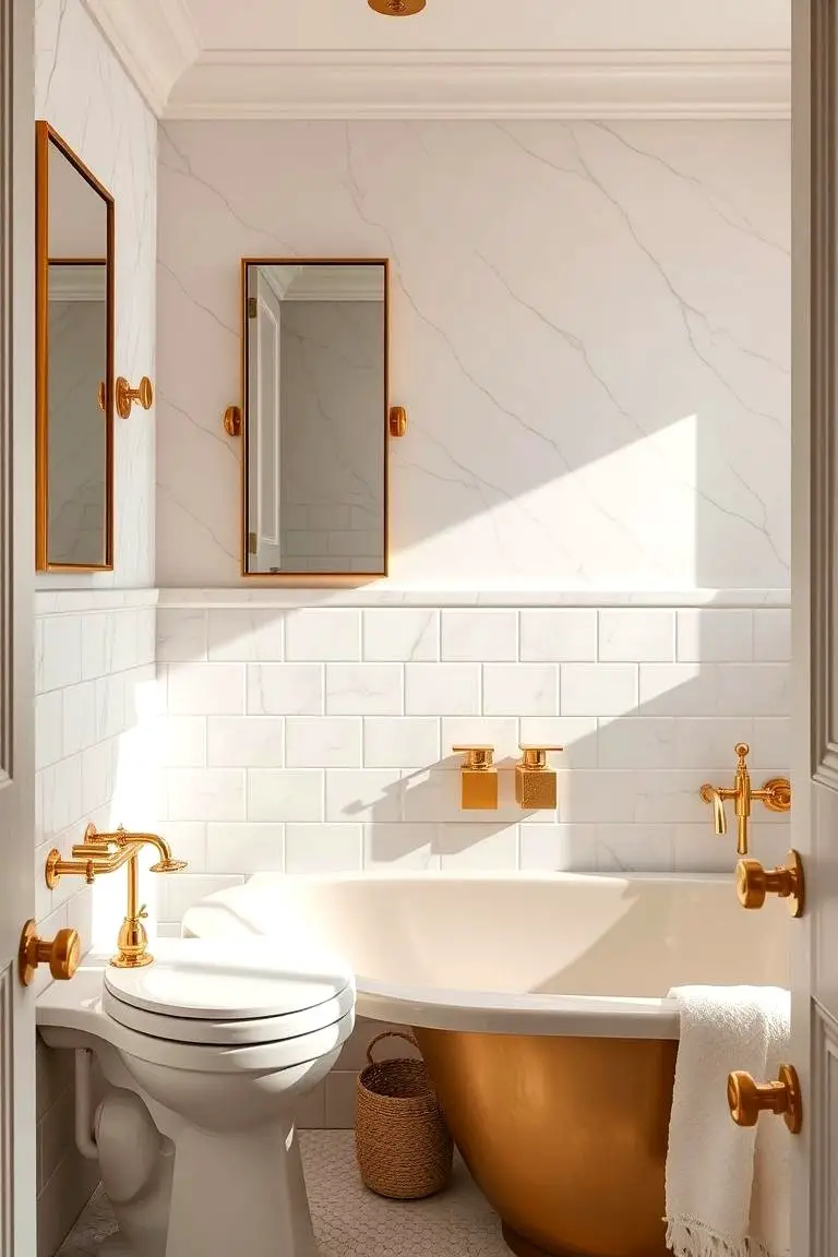 Luxe Metallic Accents Bathroom