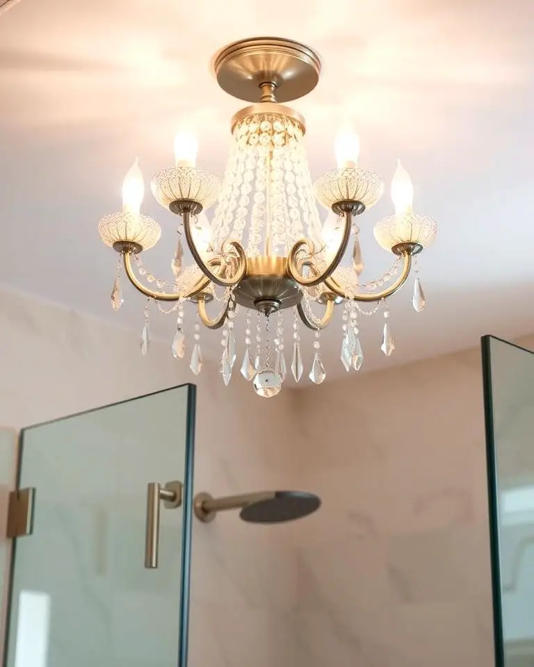 Chandeliers Above the Shower