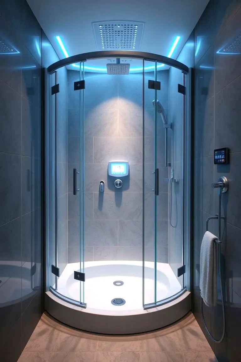 Smart Tech-Integrated Shower