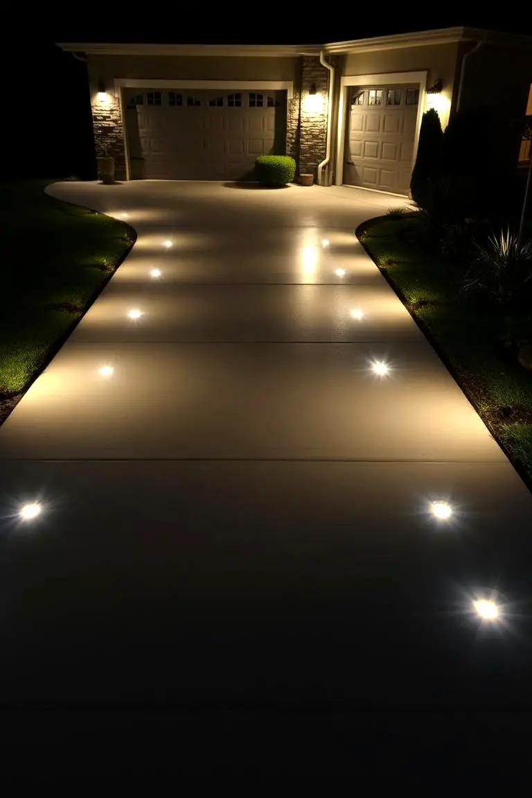 Embedded Lighting Concrete Driveway