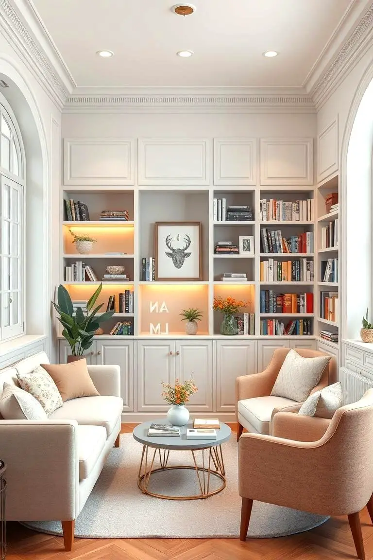 Pastel Home Library Nook