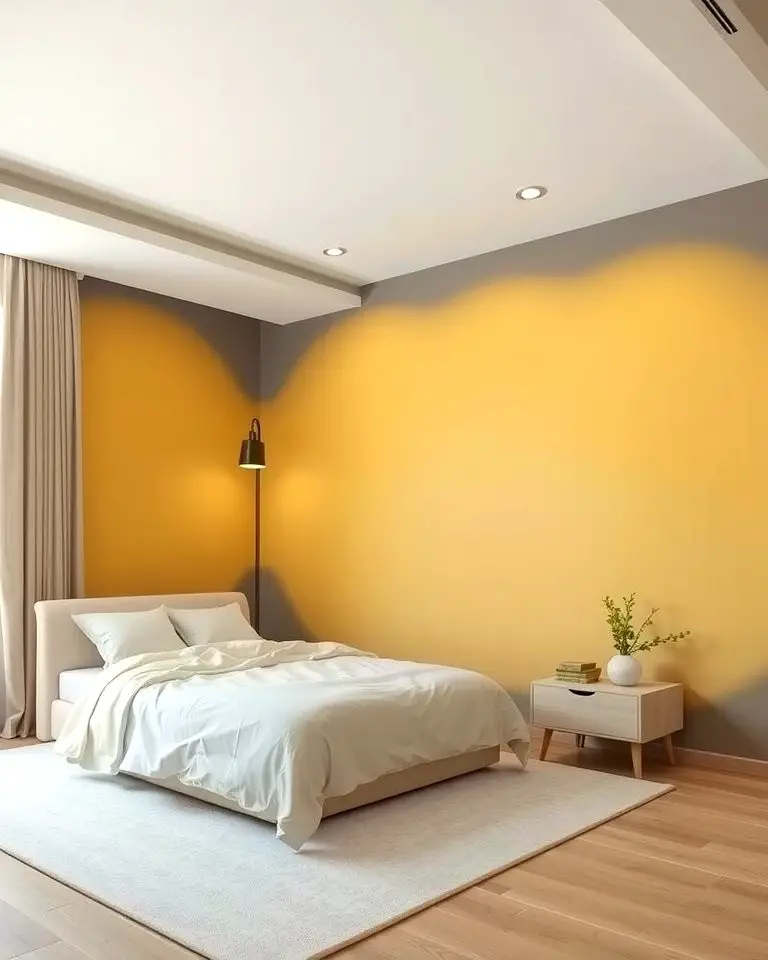 Yellow and Grey Ombre Walls