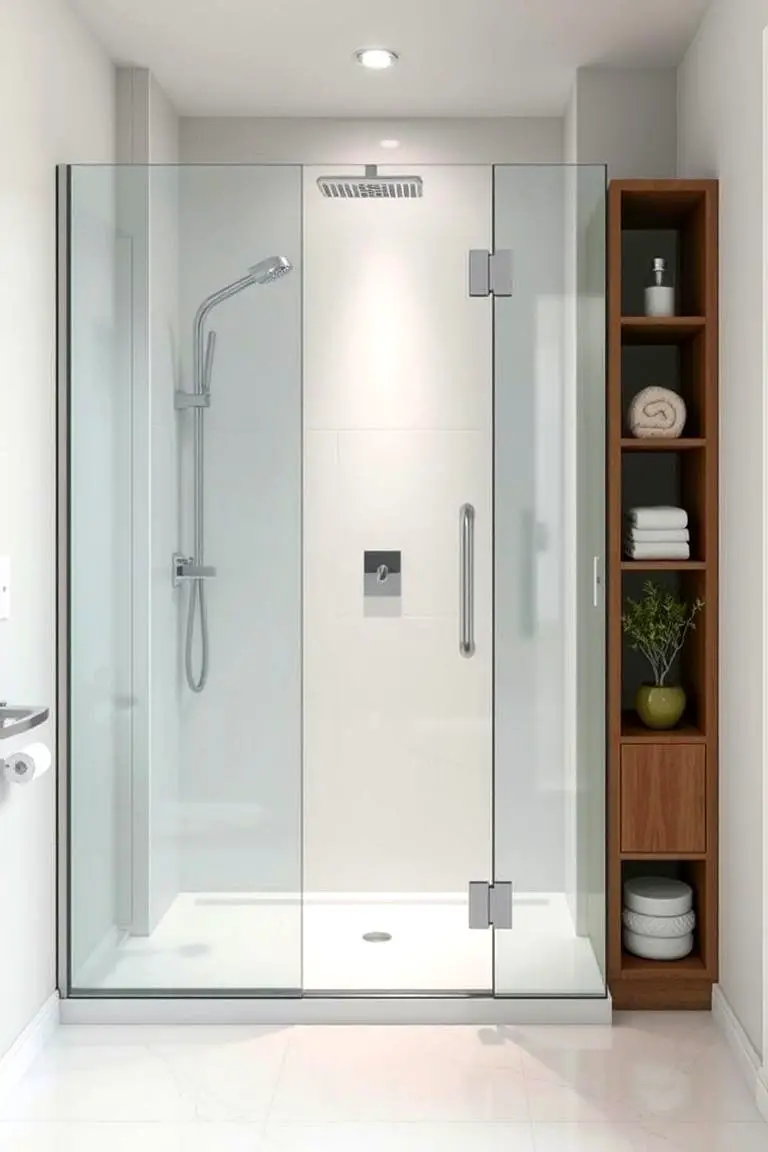 Contemporary Frameless Shower Nook