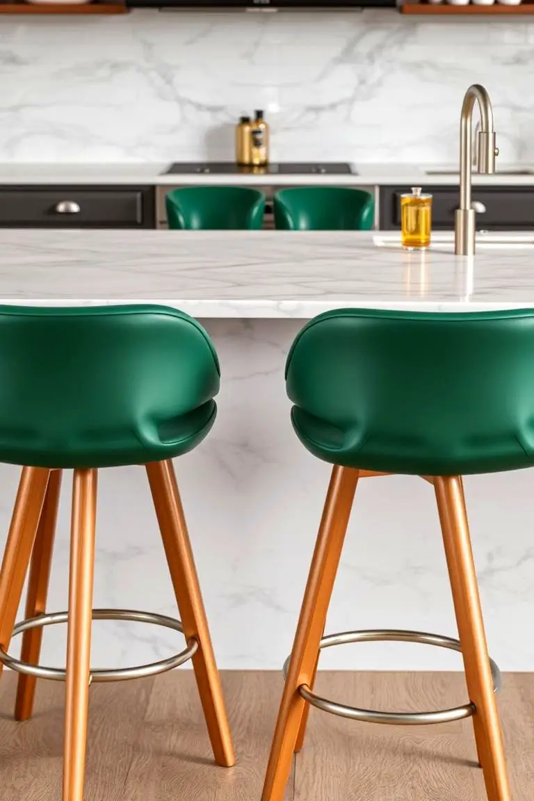 Stylish Green Bar Stools