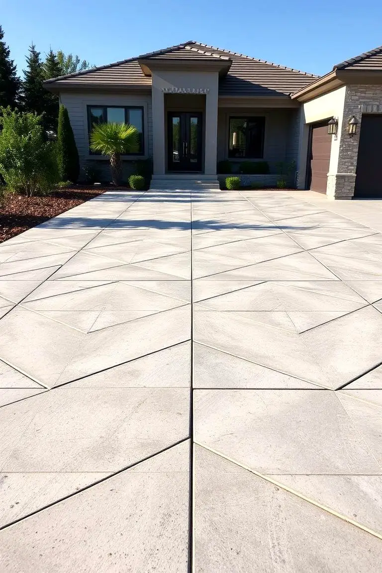 Geometric Concrete Driveway