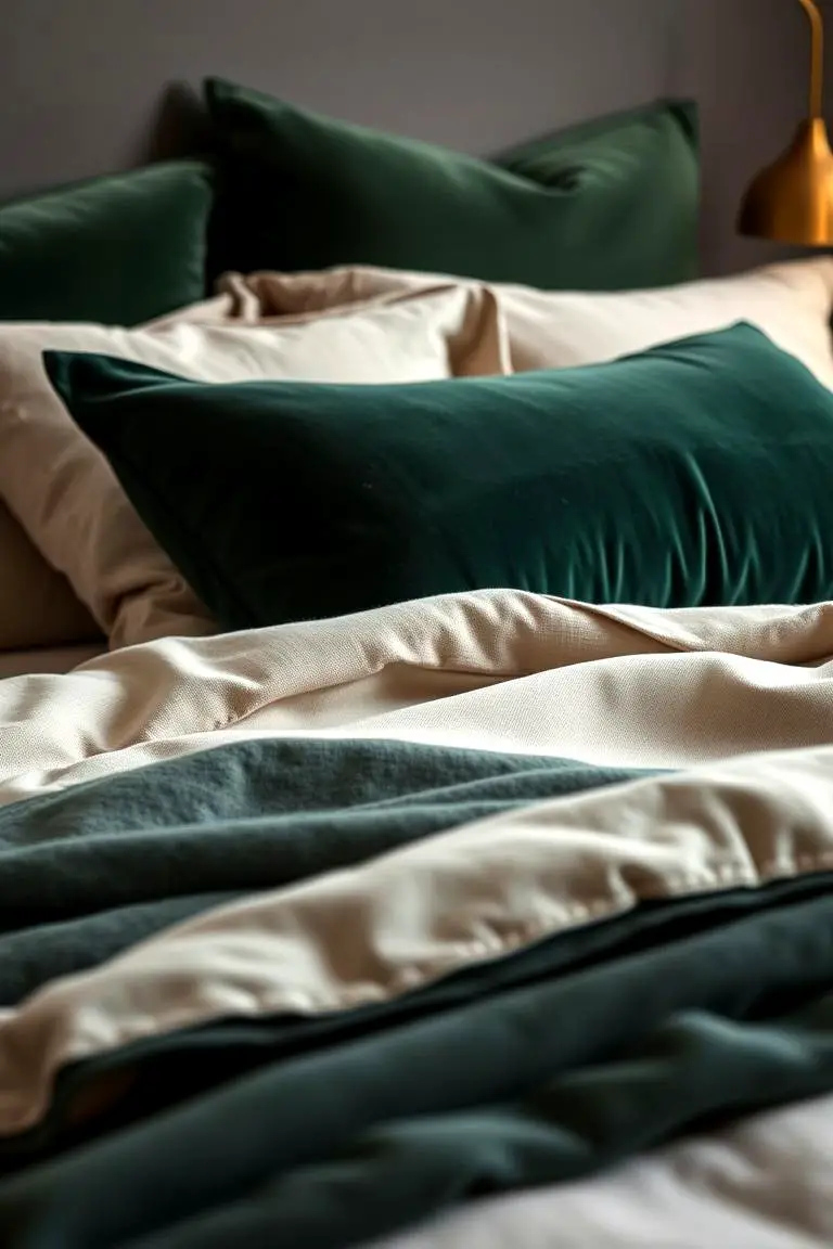 Cozy Dark Green Throw Pillows