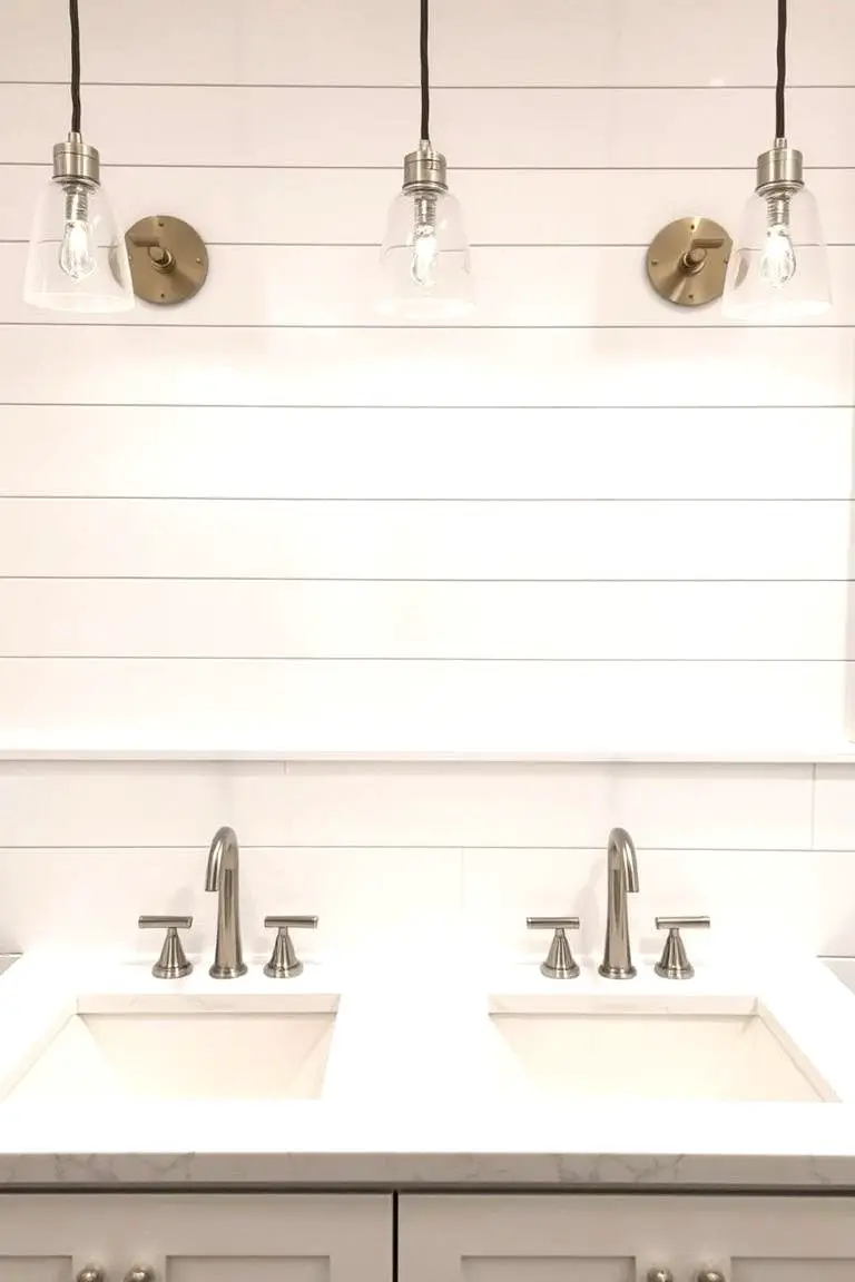 Contrasting Shiplap and Tile Backsplash