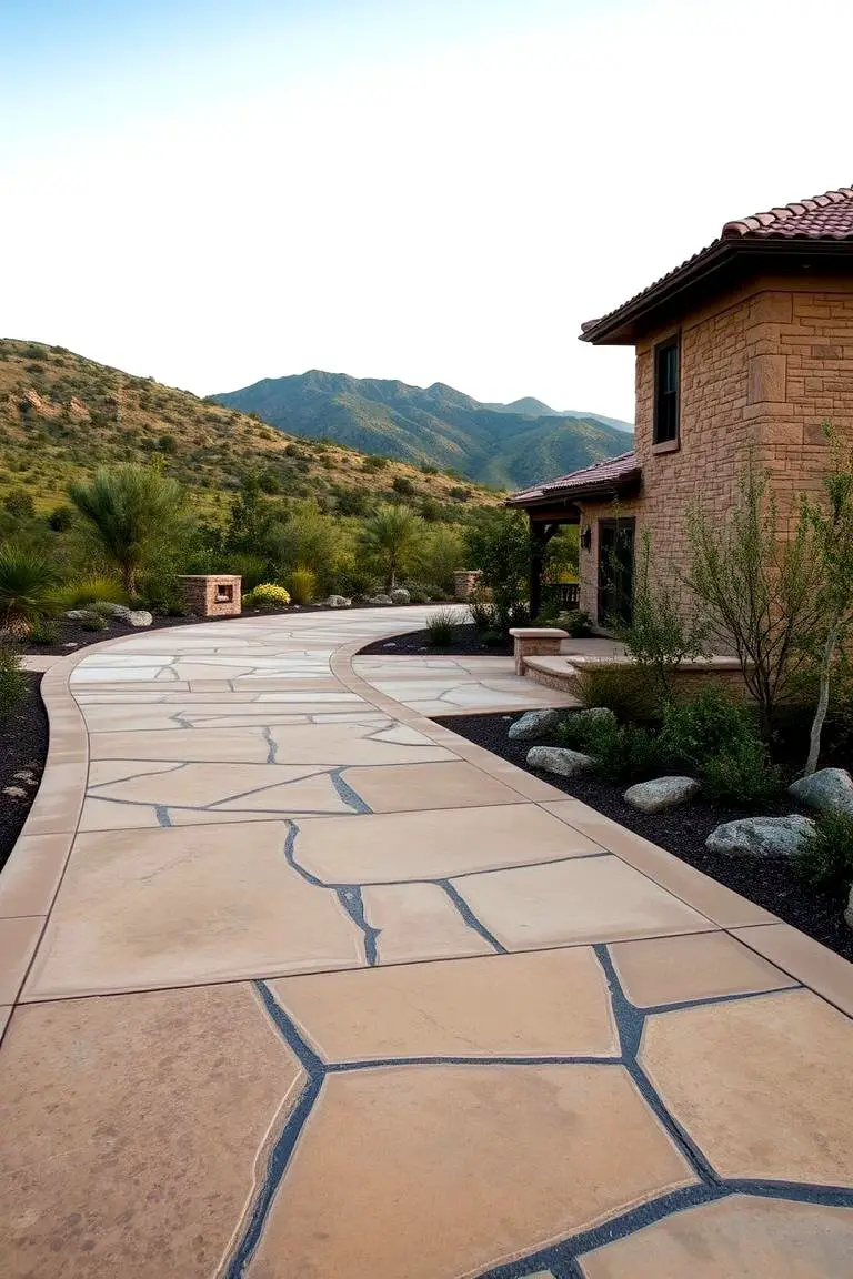 Rustic Concrete Driveway