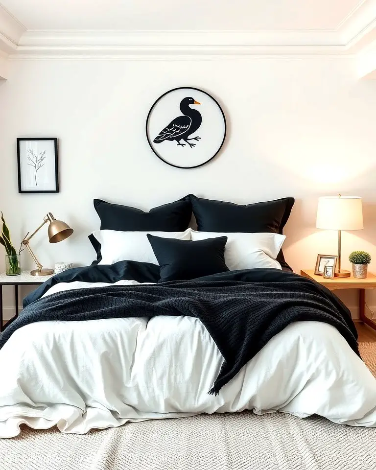 Cozy Black and White Bedding