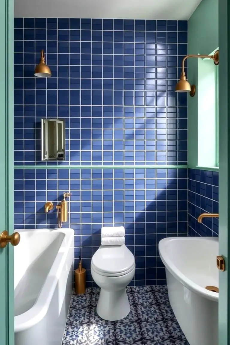 Refreshing Navy Blue with Mint Green