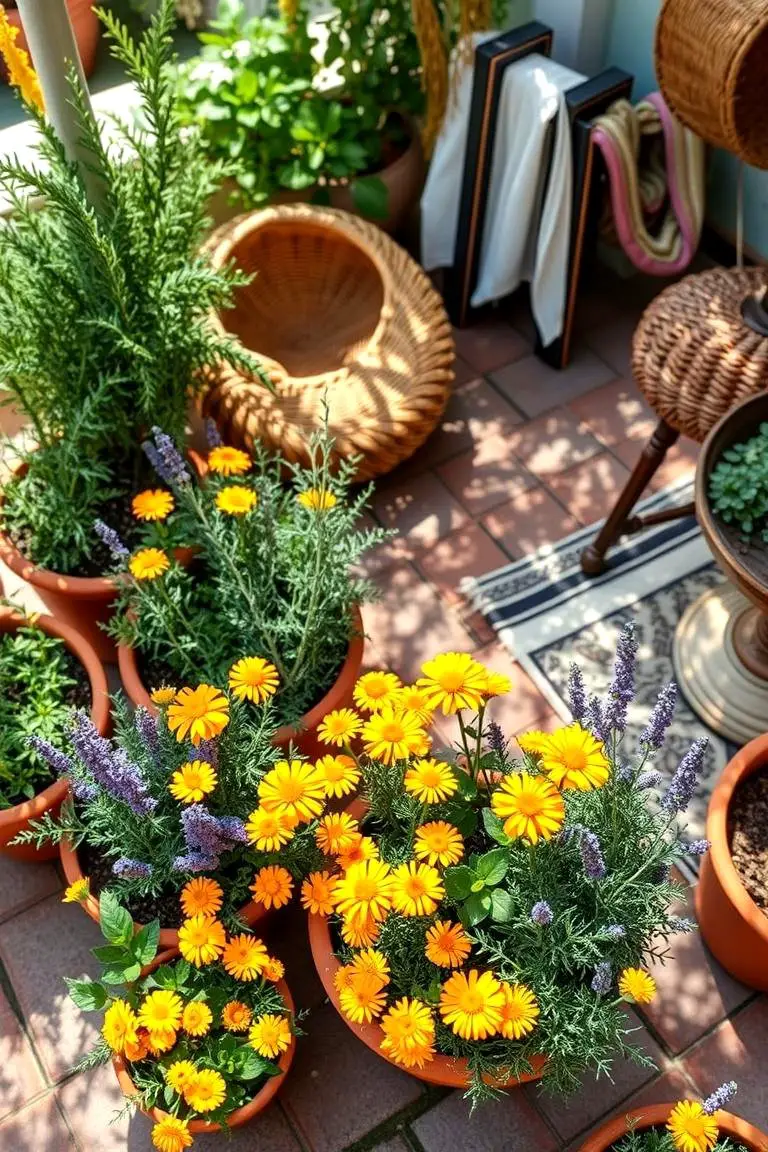 Flower-Infused Herb Display