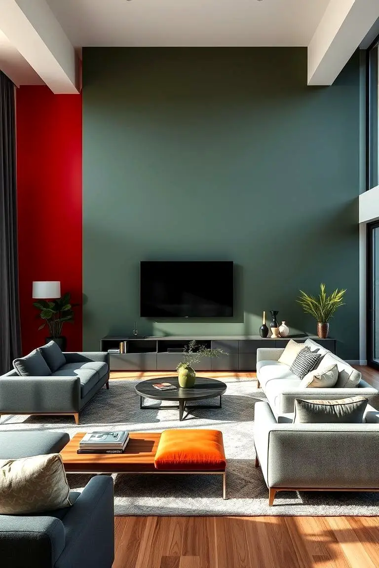 Accent Wall with Bold Colors