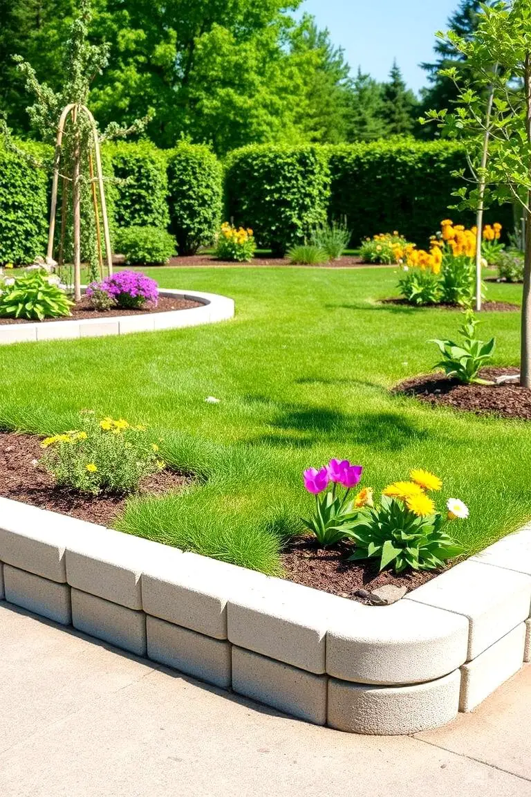 Cinder Block Garden Edging