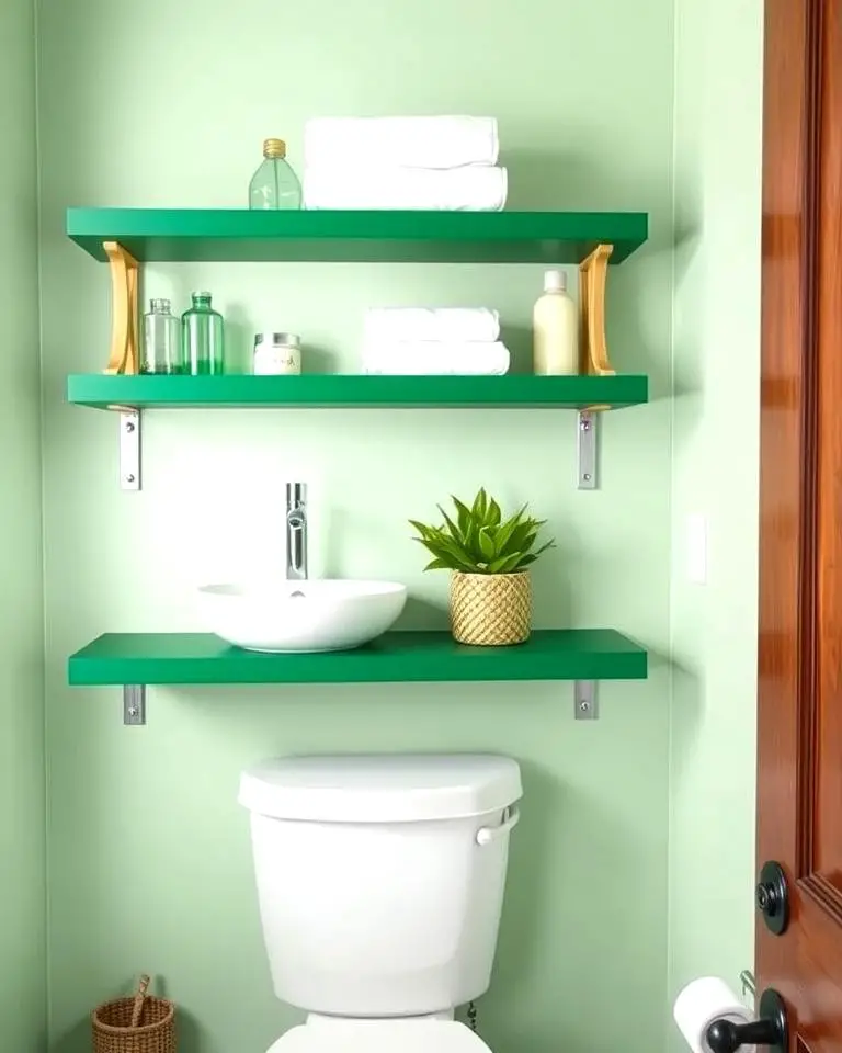 Green Floating Shelves