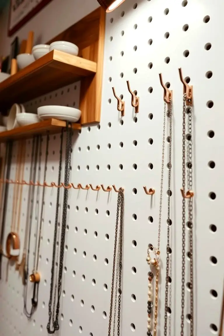 DIY Pegboard Jewelry Wall