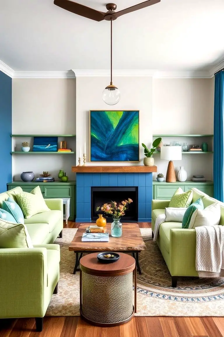 Denim Blue and Pistachio Play