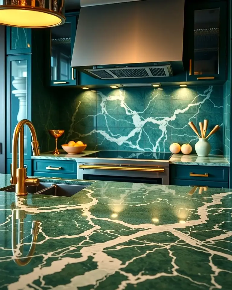 Sophisticated Elegance with Emerald Marble