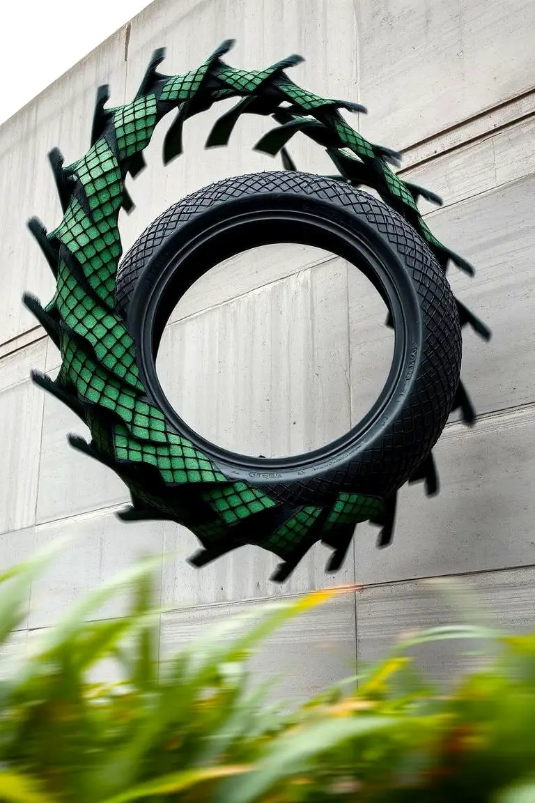 Innovative Tyre Garden Art Installations