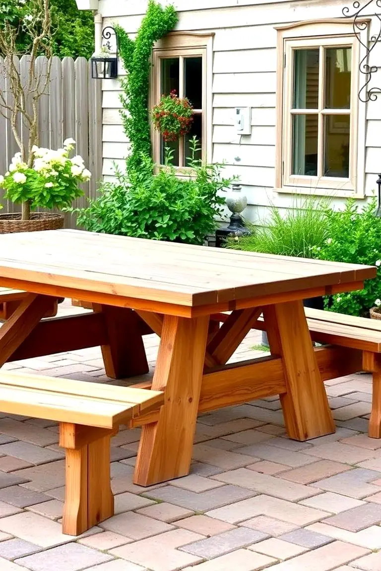 Rustic Wooden Picnic Table