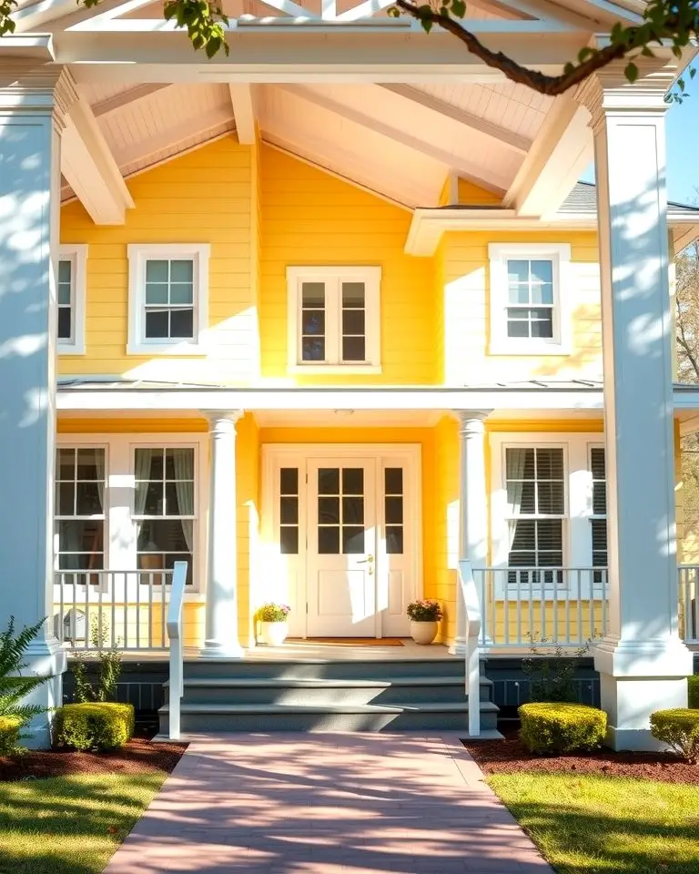 Soft Yellow with White Accents