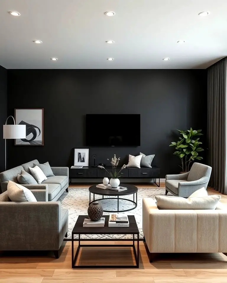 Dramatic Living Room Backdrop