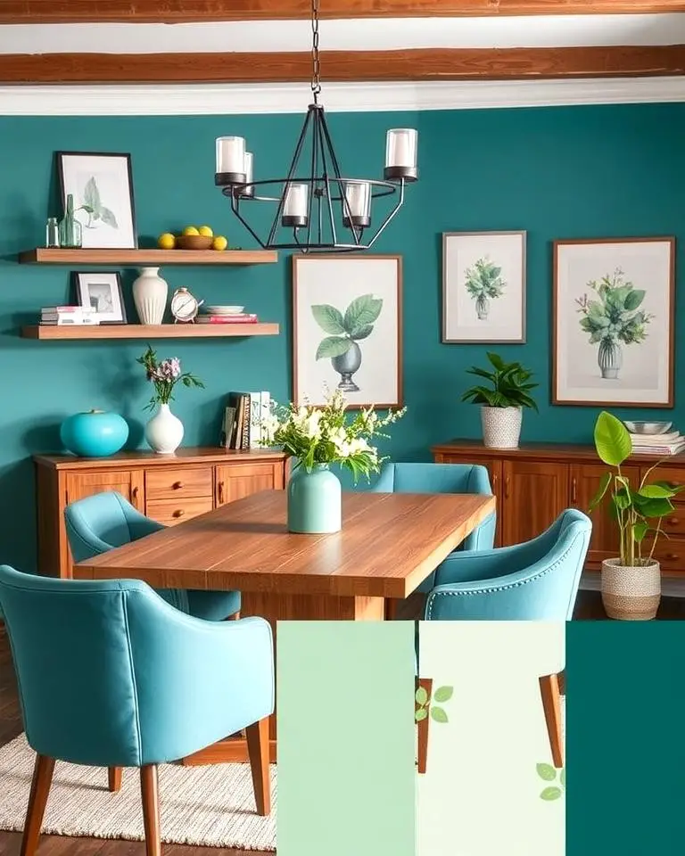 Teal and Wood Combination
