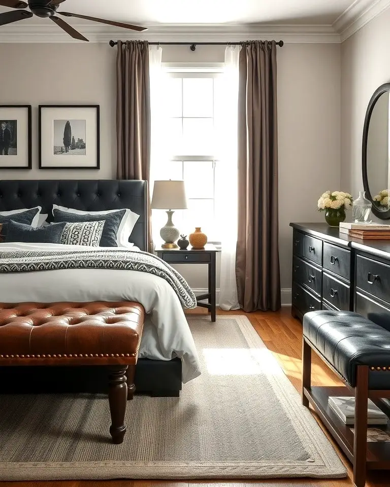 Leather Bench for a Masculine Edge