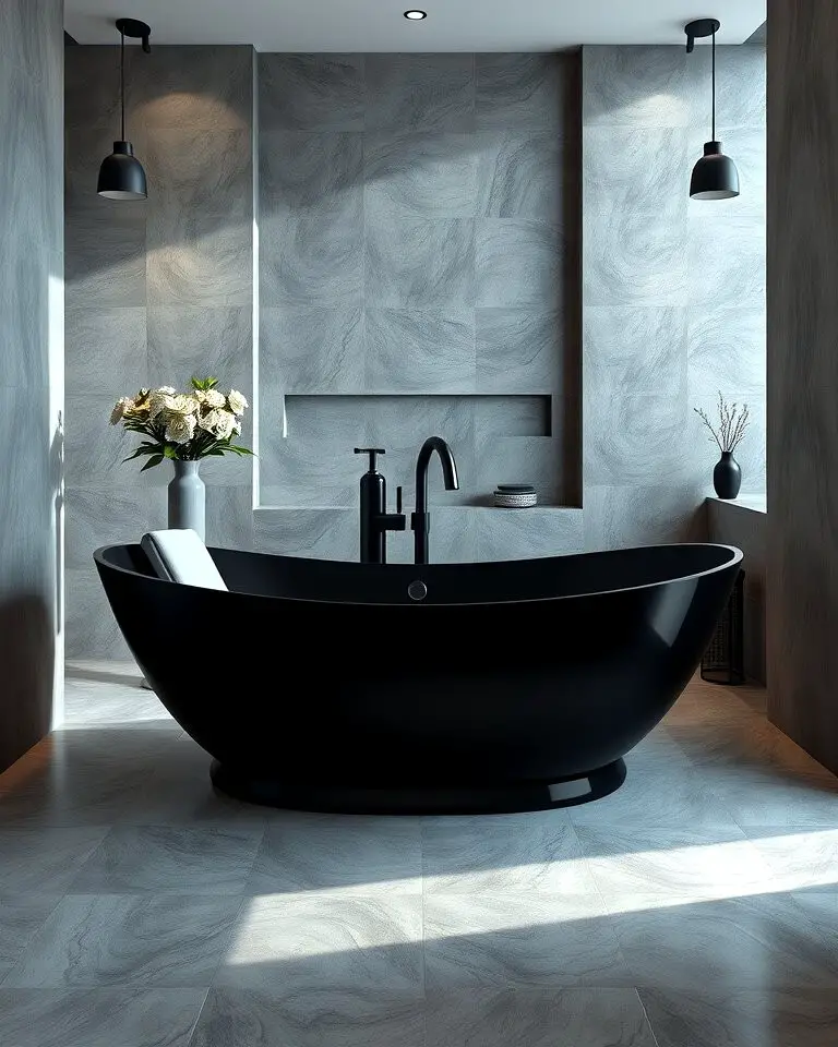 Black Freestanding Bathtub