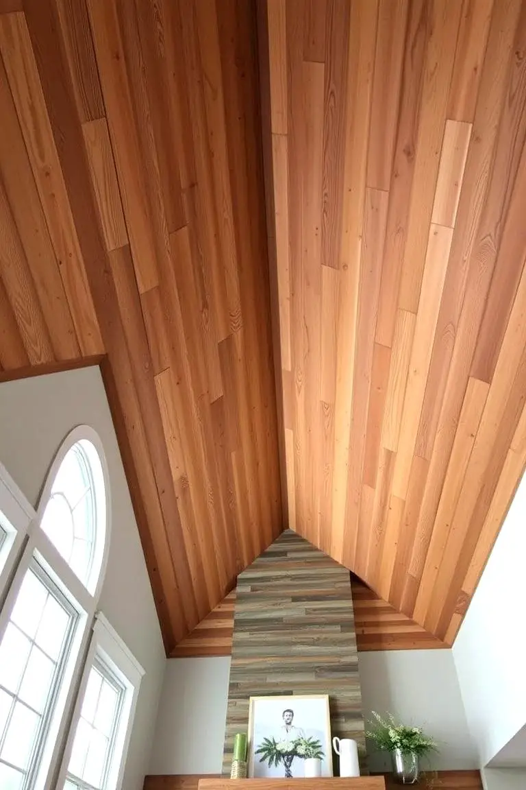 Textured Shiplap Accent Ceiling