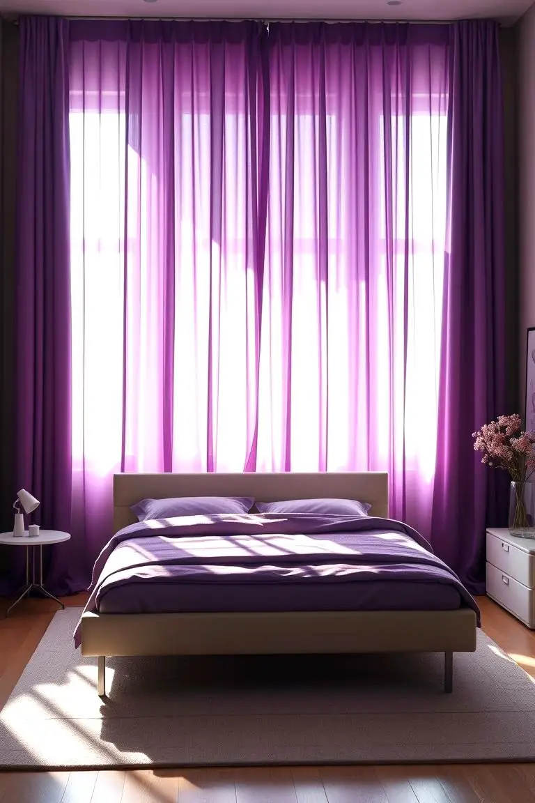 Violet Curtains for a Dramatic Effect