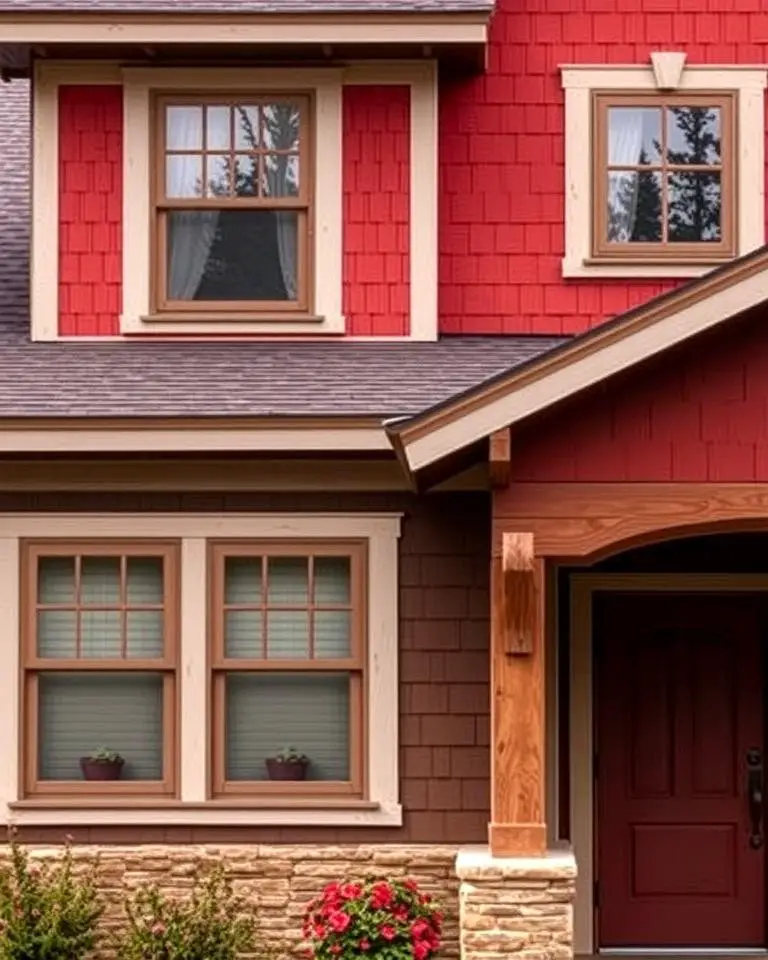 Rustic Charm with Red and Brown