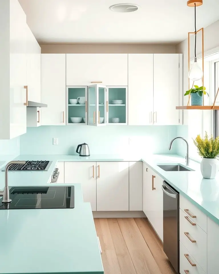 High-Gloss Mint Green for a Contemporary Look