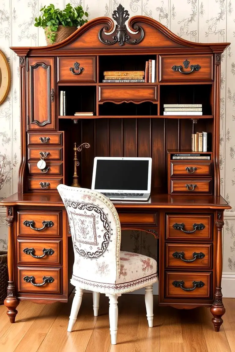 Vintage Desk with Storage