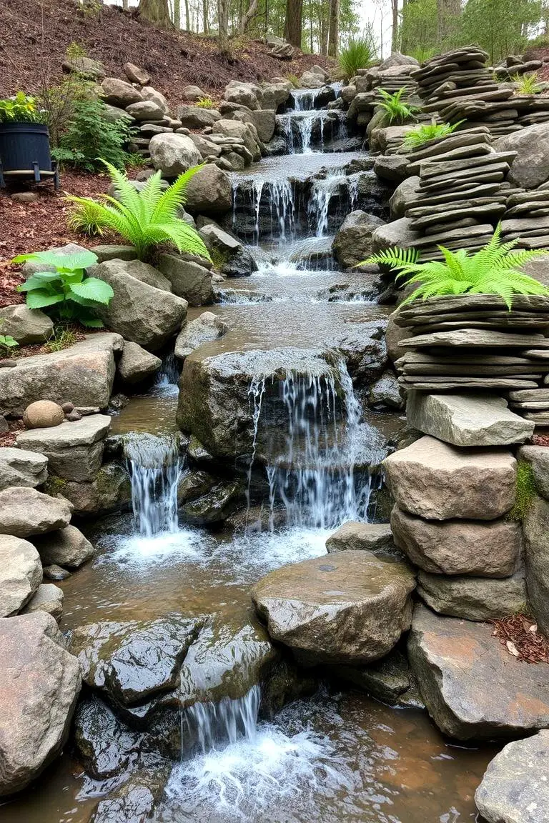 Rustic Stone Waterfall