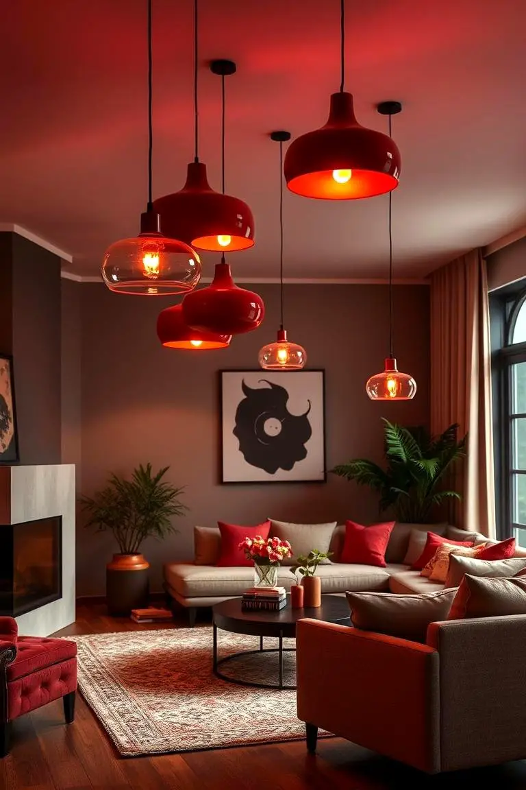 Red Lighting Fixtures for Warmth