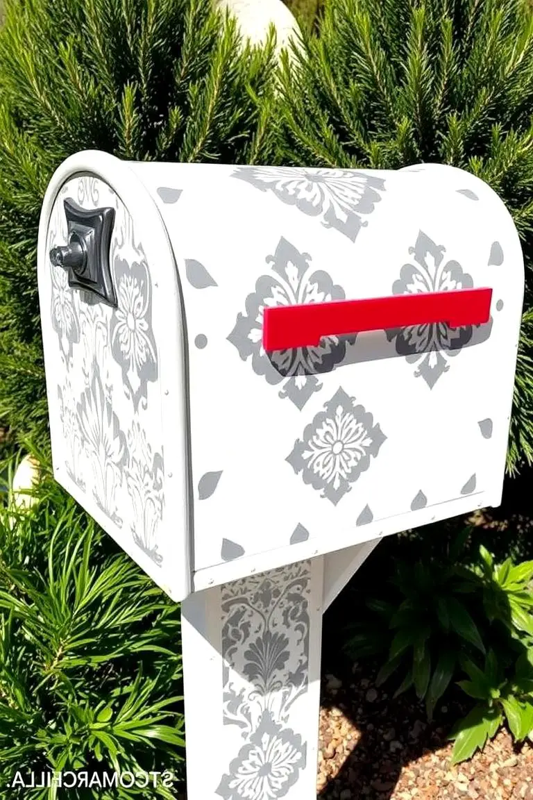 Stenciled Design Mailbox Update