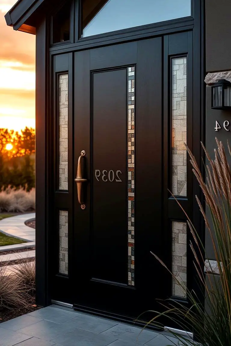 Custom Black Door with Unique Personal Touch