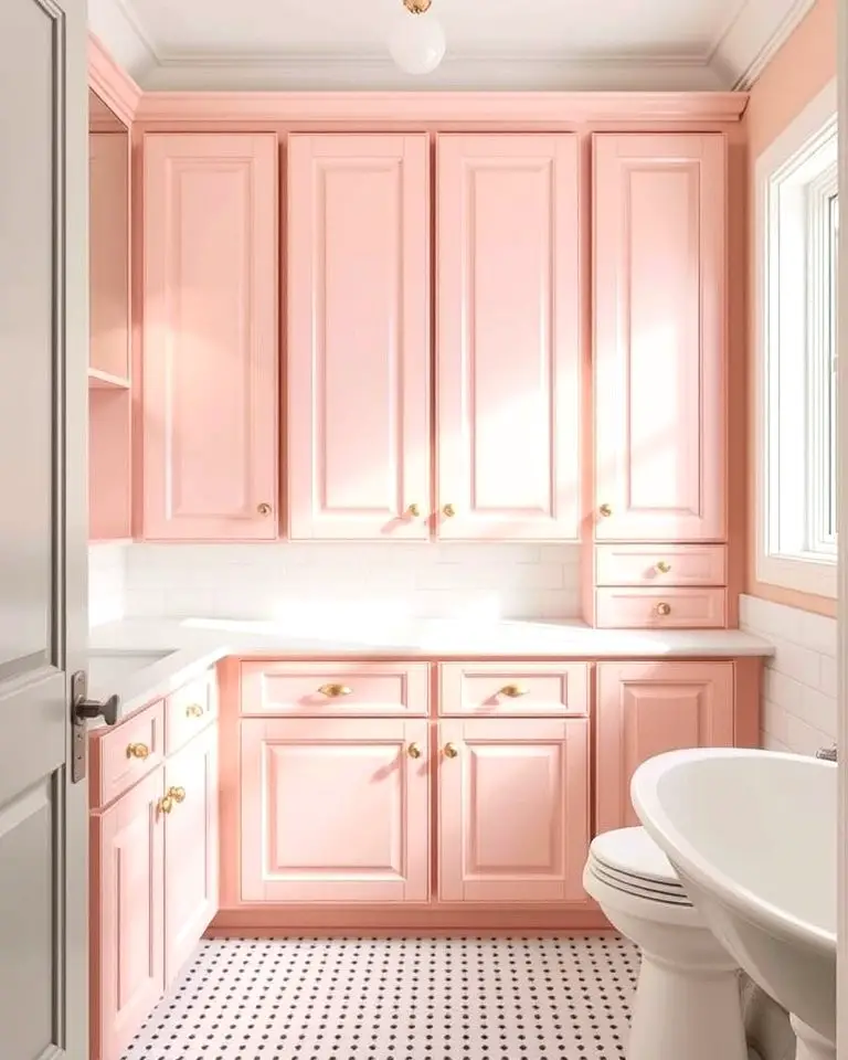 Soft Pastel Pink Cabinets