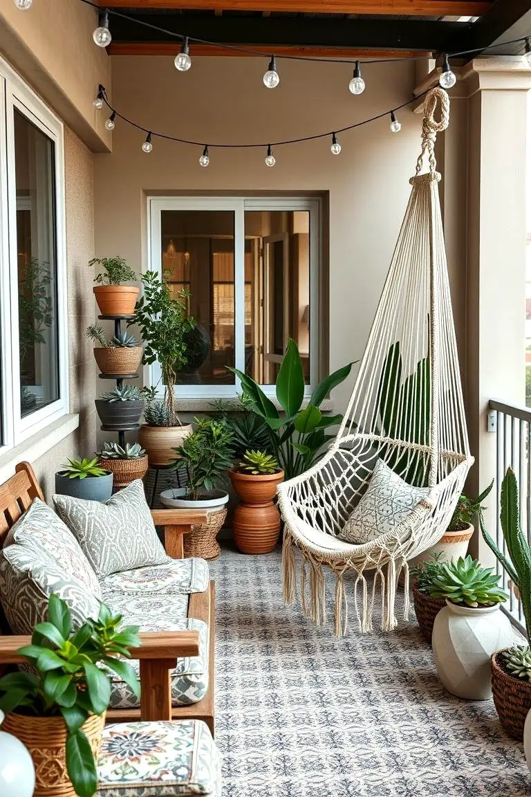 Bohemian Balcony Oasis