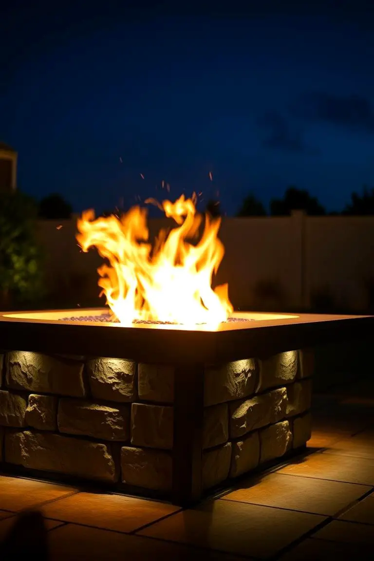 Fire Pit with Integrated Lighting
