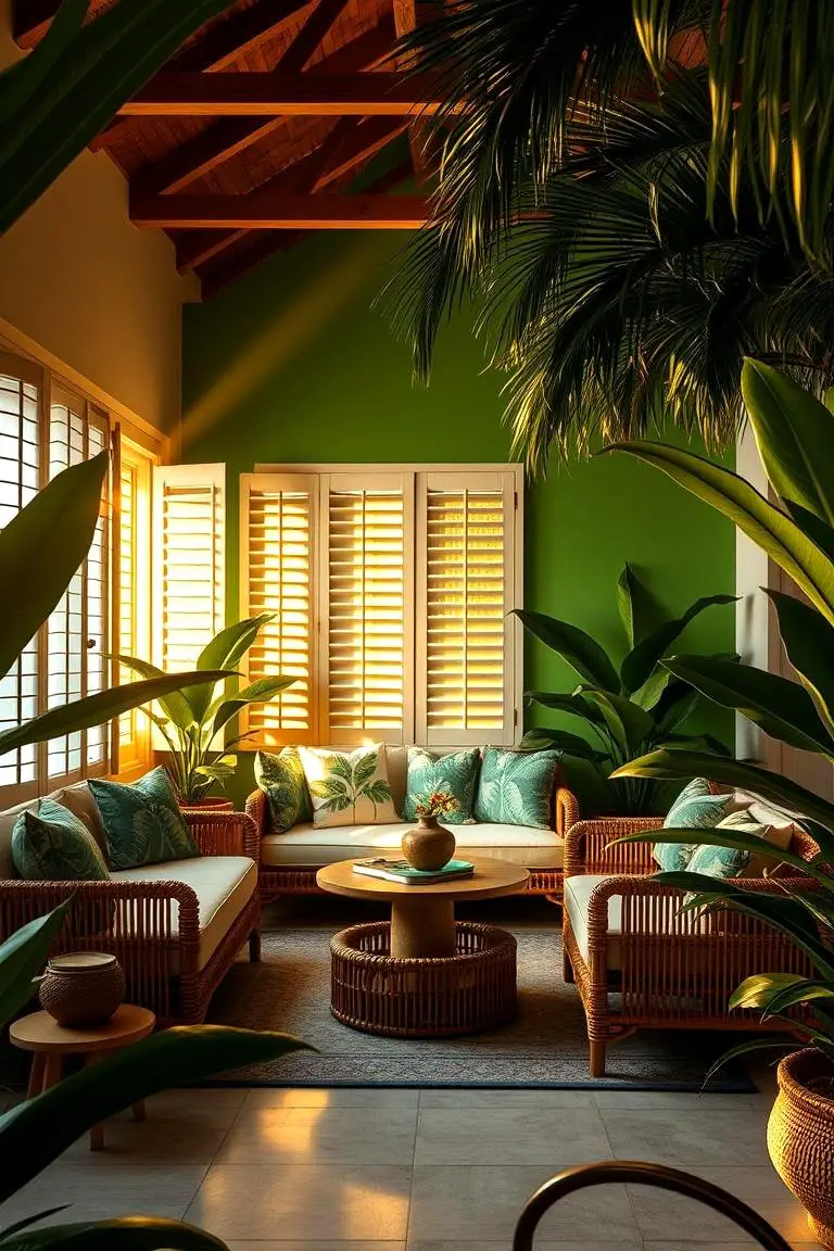 Tropical Foliage-Inspired Wall