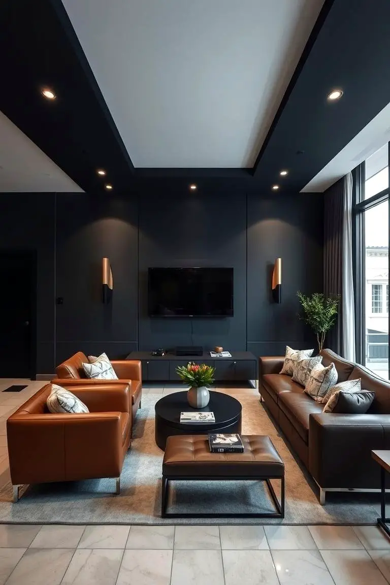 Modern Navy Blue with Charcoal