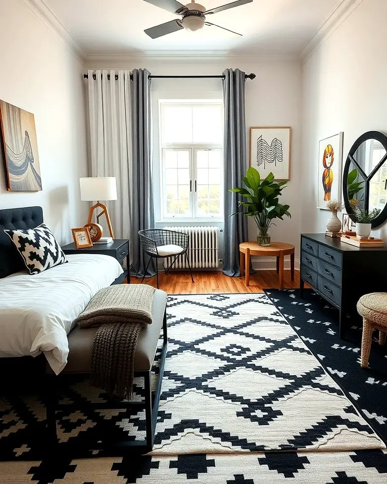 Black and White Geometric Rugs