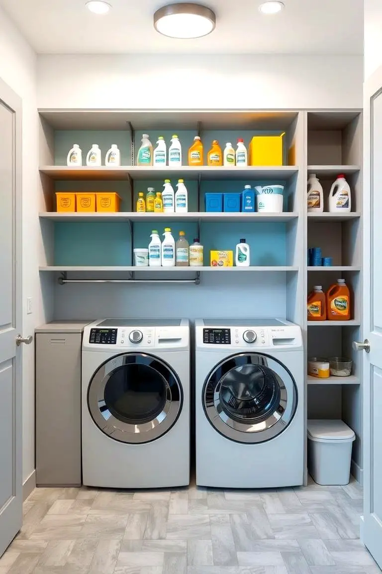 Customized Color-Coded Laundry Shelf Units