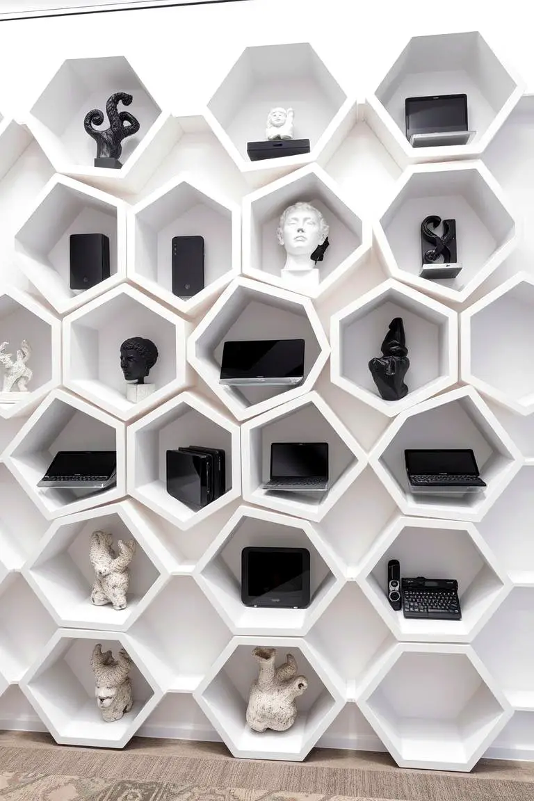 Geometric Shelf Design Focus